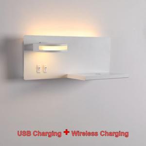 무선 충전 벽 램프  현대 LED 조명 스위치 USB Sconce 실내 거실 장식