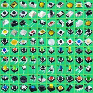 모듬 마이크로 푸시 단추 택트 스위치 리셋 미니 소형 리프 SMD DIP  12x12  3x6     100 종류/팩  500 피