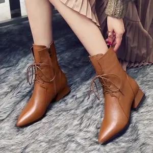 앵클부츠 겨울 워커 여자 앵글 여성 레이스업