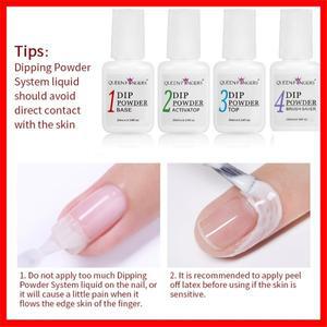 베이스/액티베이터/탑/브러시 세이버가 포함된 디핑 파우더 시스템 액체 세트 클리어 네일 아트 젤 폴리쉬