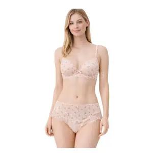 [롯데백화점]예스 (A컵-D컵)피치 소녀감성잔꽃 플라워 레이스브라 레이스팬티세트YSWBB505YSWPB506