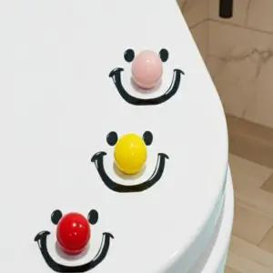 와이옐로 흡착식 스마일 변기뚜껑 손잡이 변기손잡이