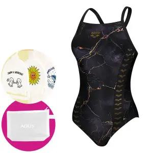 [아레나] 여성 수영복 지오볼트 선수 원피스 드롭백 A6SL1CO10 BLK 가방 수모행거 증정