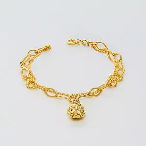 [베티블루] 995 999 24K 순금 물방울 꽃 체인 2 여성 여자 18.75g 금 팔찌