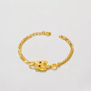 [베티블루] 995 999 24K 순금 작고 뚱뚱한 부엉이 여성 여자 3.75g 금 팔찌