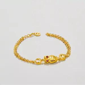 [베티블루] 995 999 24K 순금 달콤한 하트 부엉이 여성 여자 3.75g 금 팔찌