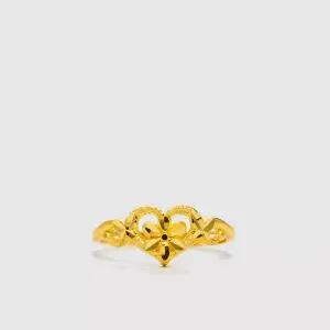 [베티블루] 995 999 24K 순금 하트 안의 플라워 꽃 여성 여자 11.25g 금 링 반지