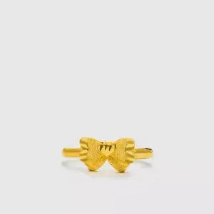 [베티블루] 995 999 24K 순금 리본 포인트 하트 여성 여자 3.75g 금 링 반지