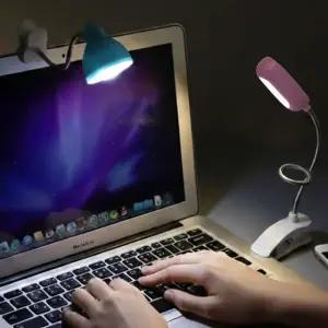 책상 조명 북라이트 독서등 테이블 스탠드 램프 공부 침대 휴대용 미니 집게형 LED 무선