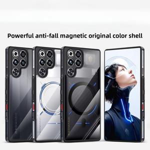 ZTE 누비아 레드 매직 11 10 프로 플러스 마그네틱 케이스 친화적  아머 프로스트 투명 커버 펀다