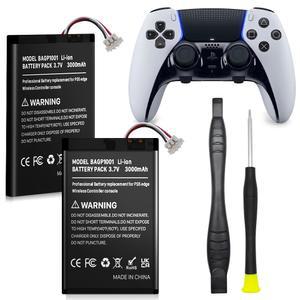 2팩 소니 플레이스테이션 듀얼센스 엣지 PS5 배터리 배터리 도구 교체 수리 업그레이드 3000MAH 대용량 컨트롤러용 키트로 엣지용