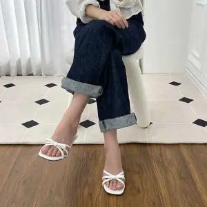 [하프클럽/]멀티 스트랩 발등 리본 포인트 여자 여름 뮬 슬리퍼힐