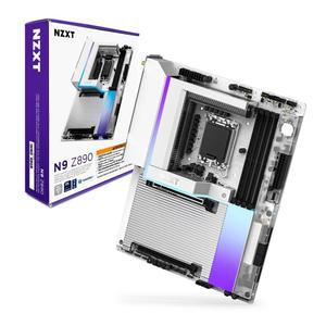 NZXT N9 Z890 - 인텔 Z890 LGA 1851 ATX 게이밍 마더보드 코어 울트라(시리즈 2) - 20+1+1, DDR5, 5X M.2, PCIe 5.0, Wi-Fi 7, 5GbE, 썬더볼트 4 - RGB, 풀메탈 커버, 화이트 PCB