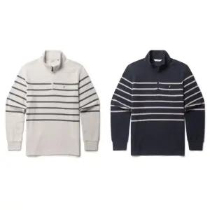 [롯데백화점]올젠 사카리바 하프터틀 스트라이프 반집업 티셔츠 ZOF4TU1304