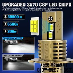 H4 LED 헤드라이트 캔버스 30000LM 자동차용 전구 6500K 12V 24V 하이 로우 빔 초고휘도 터보 램프