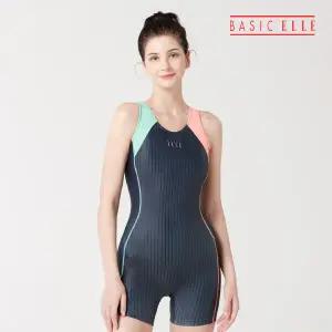 베이직엘르 여성 3부 X백 골지 실내수영복 BEF-W107G