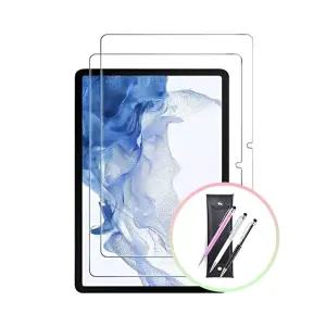 갤럭시탭S9 강화유리 2매 세트+크리스탈펜 액정보호필름 악세사리 태블릿 패드
