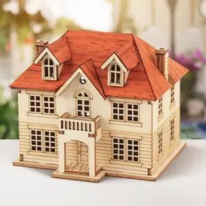 DIY 나무 조립 모형 건축 건물 만들기 미니 유럽풍저목재키트 물만들기 만들기놀이 저택만들기