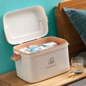 메디컬박스 다용도 2단 구급함 대형 화이트상자 약상자 휴대용 가정용 약보관함