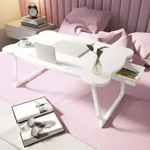 [하프클럽/]화이트 좌식책상 D 베드테이블 홈원 접이식 2 1인용테