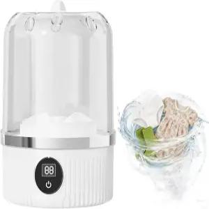 휴대용 세탁기 캠핑용 충전식 무선 컴팩트 여행용 아파트용 속옷 세탁기(흰색)