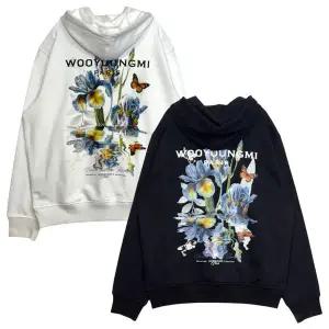 [우영미]26SS 우영미 플라워 백로고 후드 티셔츠 W261TS36741B