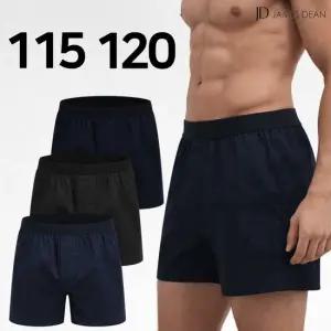 제임스딘 남자트렁크팬티 115 120 순면 80수 사각팬티 박서 3매 세트