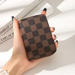 체크 패턴 카드지갑 아코디언 미니 소지갑 깔끔한-WFHZ8J6