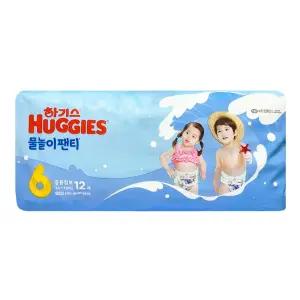 하기스 물놀이 기저귀 팬티형 6단계 팬티 특대형 점보 공용 12매