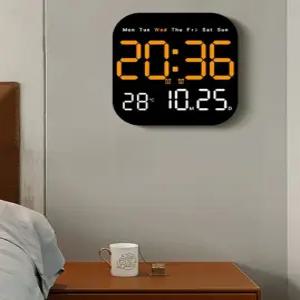 벽시계 건전지 디지털 전자 무소음 사무실 알람 거울 아트월 조명 케이스 유선