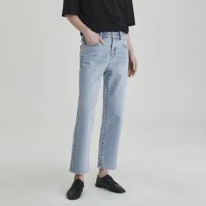 JAJU/자주 여 스트레이트 크롭 데님 팬츠 4종택1