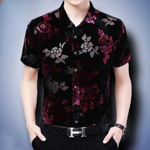 시스루 남성 댄스복 빅사이즈 사교 라틴 반팔 공연복 상의 댄스 스포츠 연습복