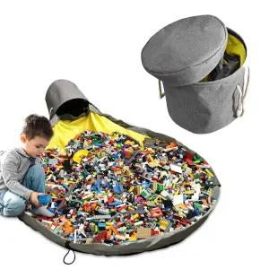 정리바구니 블럭 붙어있는 놀이매트가 장난감