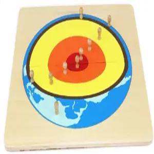 몬테소리 지리 교육 지구 패널의 내부 구조 퍼즐 지각 코어 조기 학습 장난감