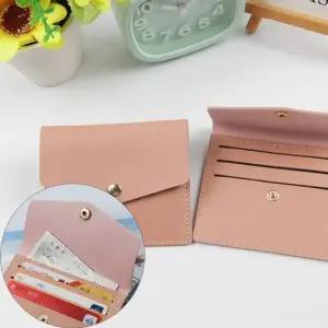 똑딱이 4포켓 휴대 신분증 사원증 카드지갑 연핑크 1P 신분증지갑 가죽지갑 휴대용지갑