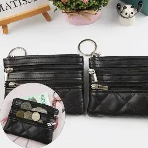 여행용 3포켓 보관 파우치 휴대용 동전 주머니 블랙1P 동전지갑 동전주머니 여행지갑