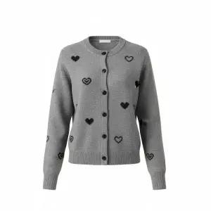 [롯데백화점]안지크 하트포인트 라운드 니트 가디건 AJ4KC5140