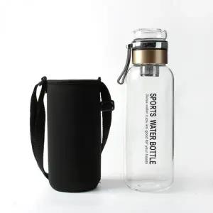 내열 강화유리 티포트 파우치 골드 휴대용 차 보틀