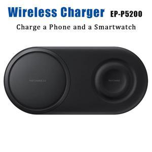 삼성 Galaxy S23/S21/S10/S9/S8/Note20 +/Smart Watch 3 4 Active 2 Qi EP-P5200 용 고속 무선 충전기 이중