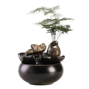 럭셔리 실내분수 가습기 가정용 미니 폭포 인테리어 분수대 인공 연꽃