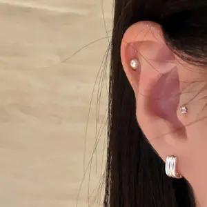 여성 악세 925 실버 3링 원터치 귀걸이