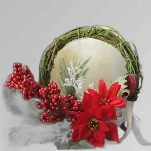 파인 포인세티아 리스 크리스마스 가렌더 조화리스