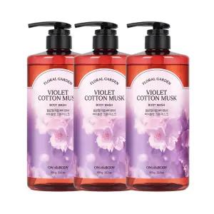 온더바디 대용량 플로럴가든 바디워시 950g 3개코튼 머스크 향