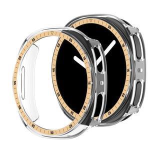 삼성 갤럭시 워치 8 44mm 40mm용 베젤 링+커버 케이스, 하드 PC 범퍼 스케일 쉘 갤럭시 워치 8 보호 케이스