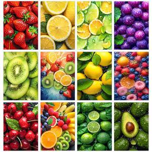 큐빅 보석십자수 인테리어 주방 구슬 비즈 딸기 키트 과일 DIY 레몬 그림 레스토랑