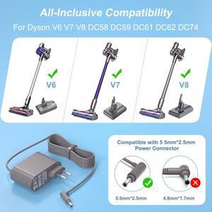다이슨용 무선 진공 21.6V 배터리 전원 코드, 21.6V 충전기, 다이슨 V6 V7 V8 DC58 DC59 DC61 DC62 SV03 SV