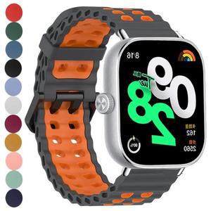 레드미 워치 4 5 스마트워치 스포츠용 실리콘 마린 스트랩, 샤오미 미 밴드 8pro 9pro 워치밴드 액세서리,
