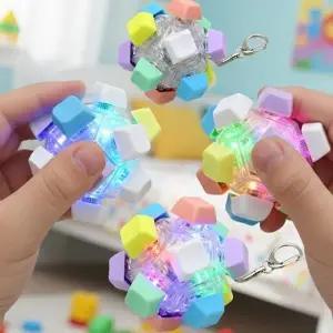 ( )자광 딸깍이키링 LED12구볼 테트리스게임1p 판촉물 키링 반짝이키링 가