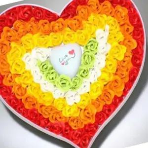 꽃다발 입학식 선물 레인보우100송이 장미 꽃비누 선물