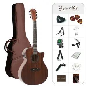 고퍼우드 G130MCE 입문용 통기타 픽업장착 풀패키지 G-130MCE